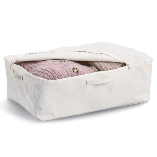 Housse de rangement textile Couleur blanc <span itemprop=