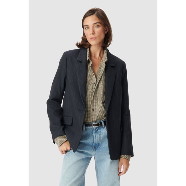Veste de tailleur rayures tennis bleu marine <span itemprop=