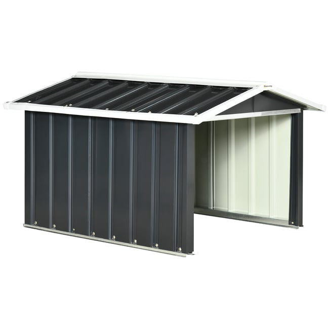 Abri pour tondeuse à gazon Acier Gris gris <span itemprop=