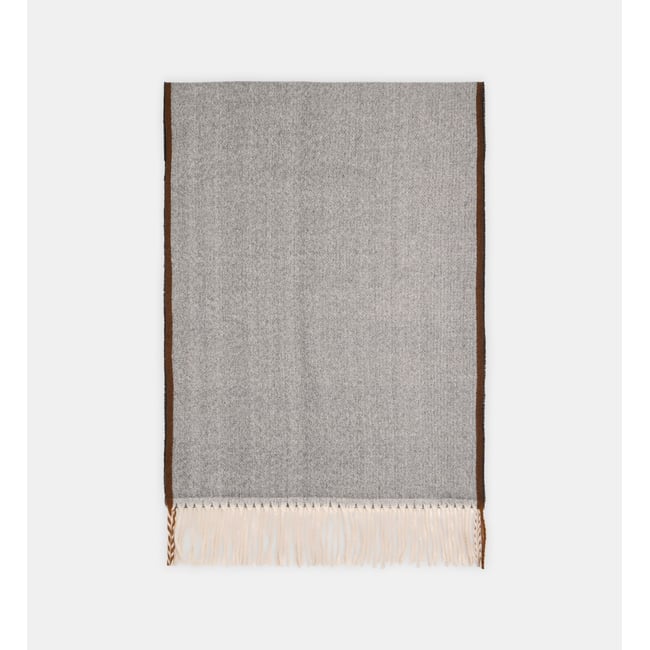 Echarpe benoit douce à longues franges beige <span itemprop=