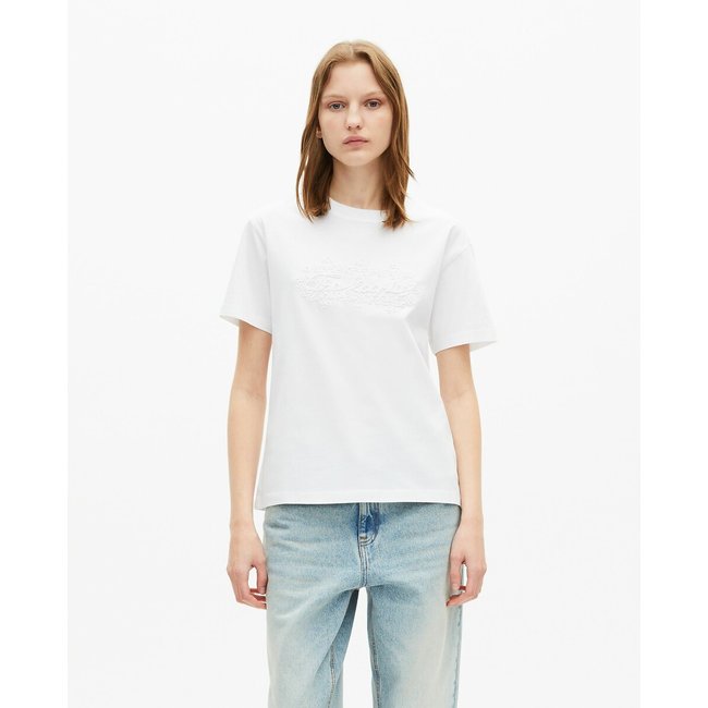 Short Sleeve T-Shirt with Tone-On-Tone Embroidery Logo, white, THE KOOPLES