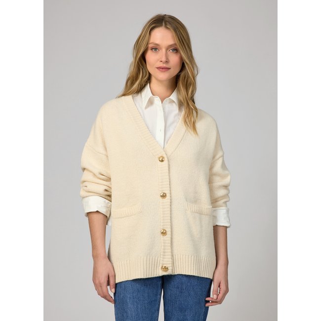 CARDIGAN VALDORA ecru uni <span itemprop=