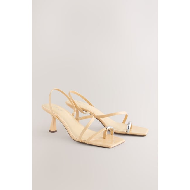Sandales à talon avec boucle l'orteil jaune babeurre <span itemprop=