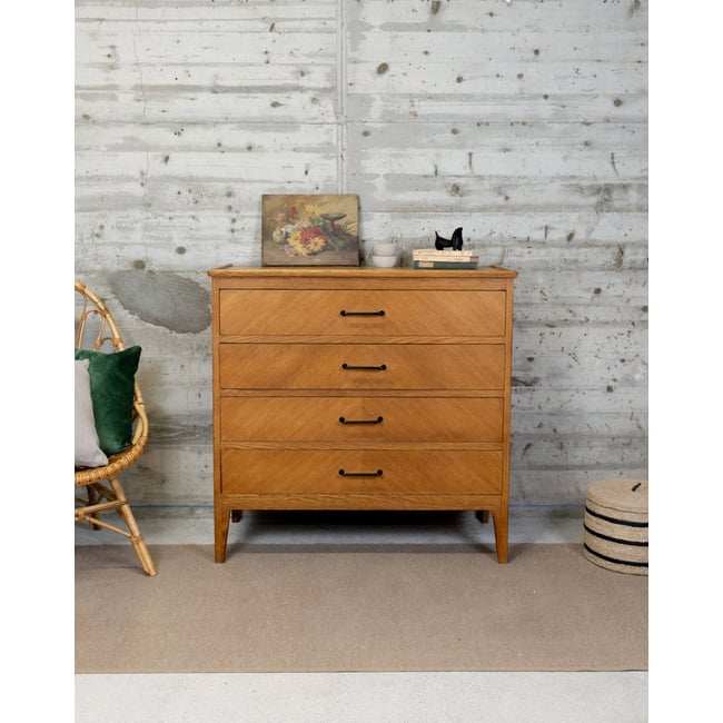 Commode scandinave en bois Olga N°659 - Bon état Couleur bois clair <span itemprop=