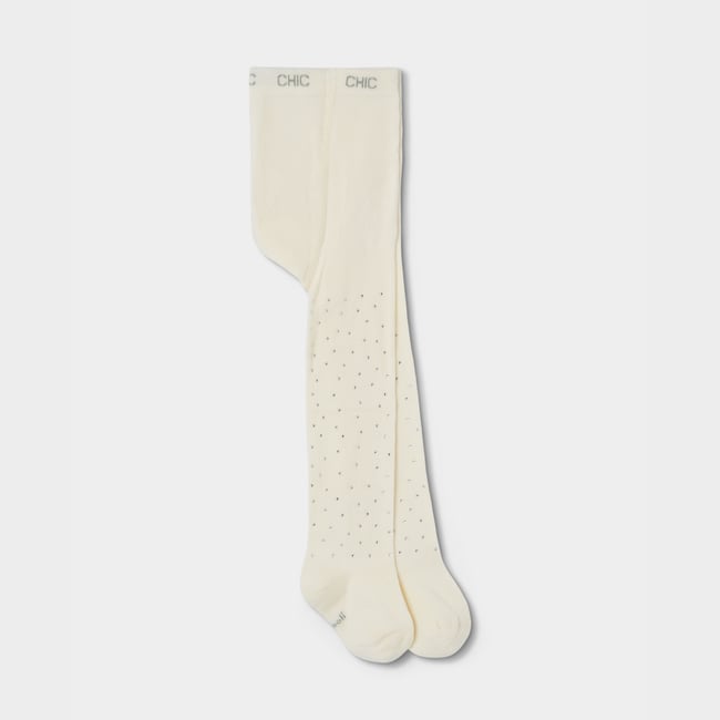 Collant fille avec strass blanc <span itemprop=