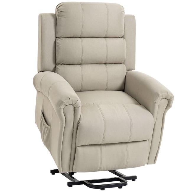 Fauteuil releveur multifonctionnel Lin (100% Couleur beige <span itemprop=