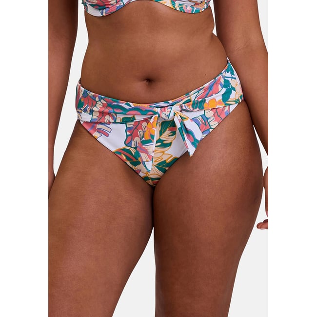 Fiji Swim Briefs, white tropical print, SANS COMPLEXE
