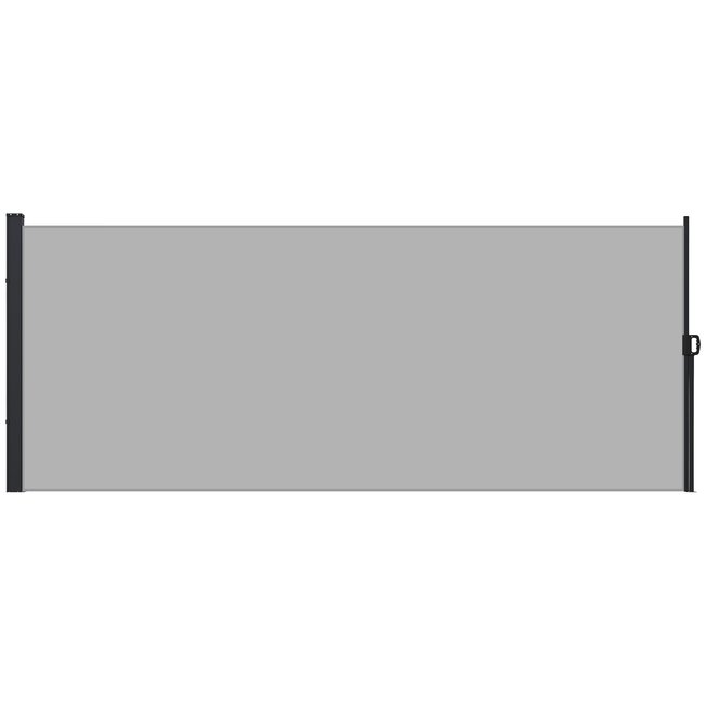 Store latéral brise-vue paravent rétractable de jardin dim. 4L x 1,60H m gris gris <span itemprop=