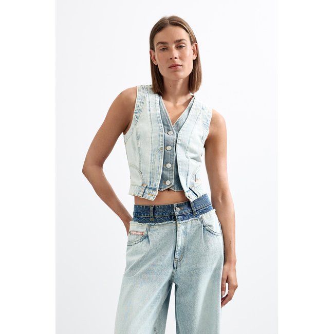 Veste en jean 100 % coton bleu <span itemprop=