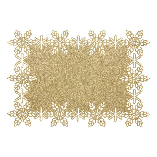 SET TABLE PAILLETTE OR 32X47CM dore <span itemprop=