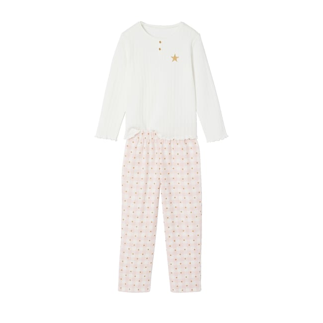 Pyjama pantalon rose pâle <span itemprop=