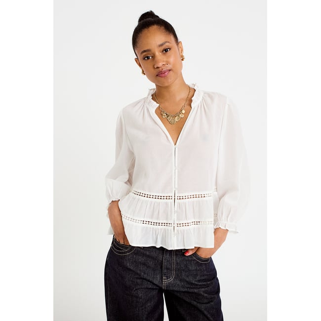 Blouse cintrée col v manches 3/4 - CACHE CACHE