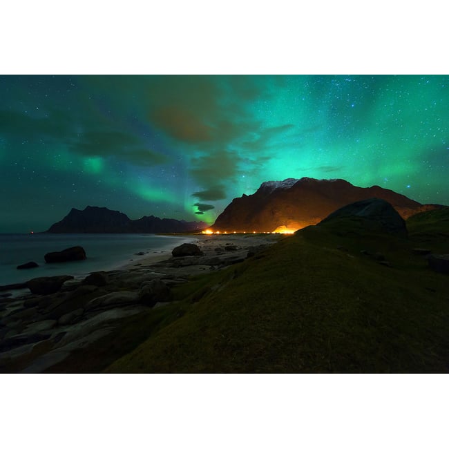 Tableau norvège aurore boréale - HEXOA