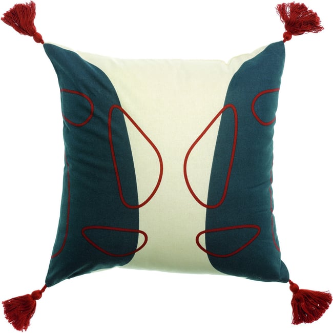 Coussin déco 40x40 cm Coton Kaïma blanc <span itemprop=