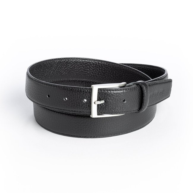 Ceinture unie à boucle noir <span itemprop=