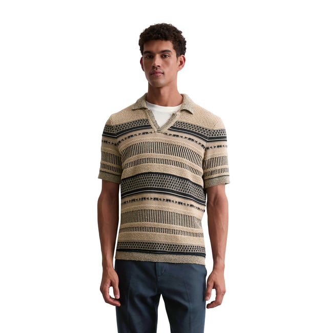 Pull à manches courtes regular avec mélange de structures - MARC O'POLO