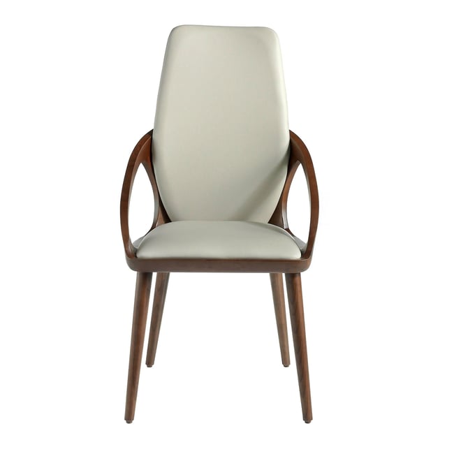 Chaise en similicuir crème Couleur noyer | crème <span itemprop=