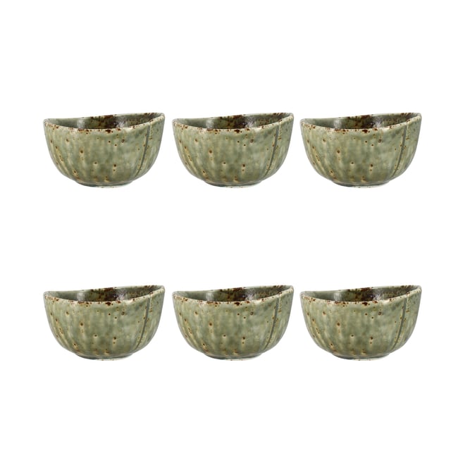 Lot de 6 coupelles 16cm en porcelaine, SIGMA Couleur vert <span itemprop=