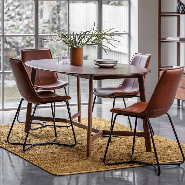 Murwara Oval Walnut Dining Table (Seats 6), brown              , ÉDITÉ