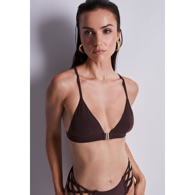 Haut de maillot de bain Triangle Gipsy Muse marron <span itemprop=