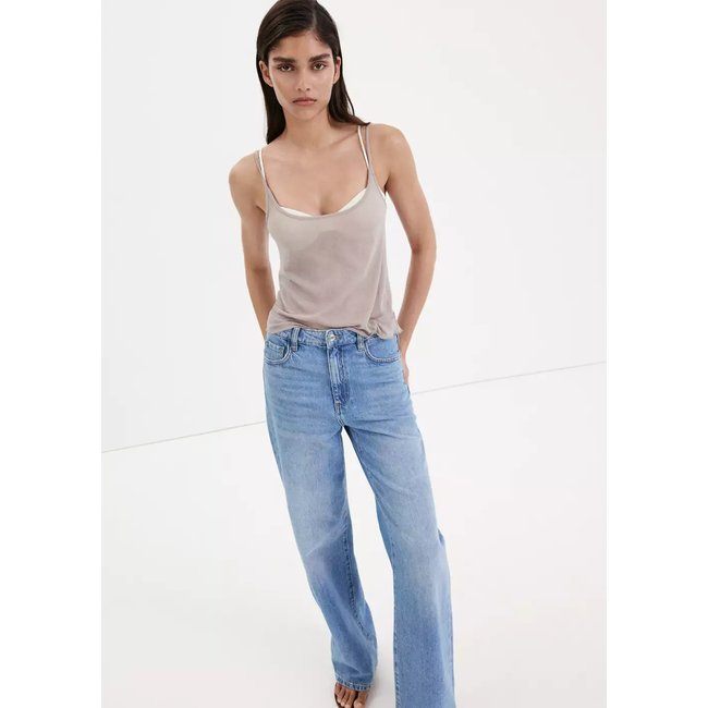Jean Danila large taille haute bleu moyen <span itemprop=