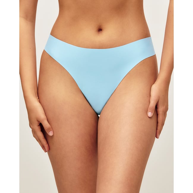 Culotte en microfibre et dentelle NEW SHOOMIZ bleu ciel <span itemprop=