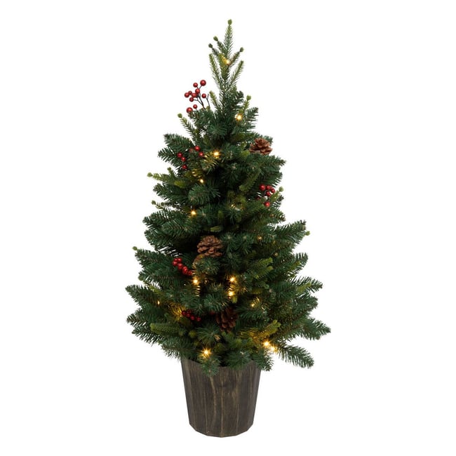 Sapin artificiel lumineux Kappi H90 cm Couleur vert <span itemprop=