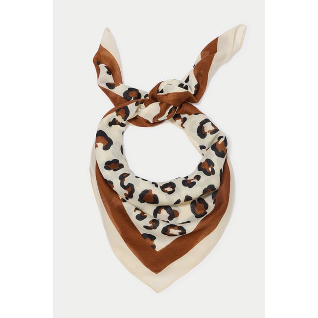 Foulard effet satiné marron <span itemprop=