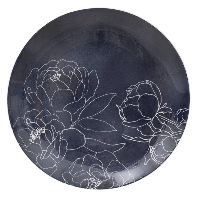 Lot de 6 assiettes plates en porcelaine THEA Couleur bleu <span itemprop=