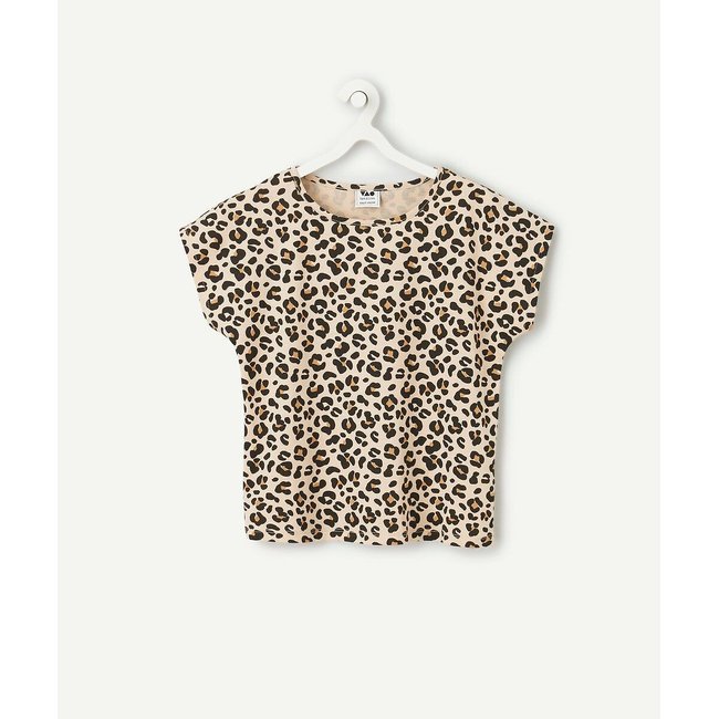T-shirt met korte mouwen en luipaardprint <span itemprop=