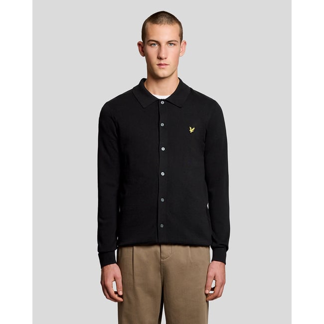 Chemise en coton en maille noir jais <span itemprop=