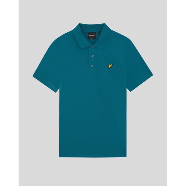 Polo en coton bleu lagon <span itemprop=