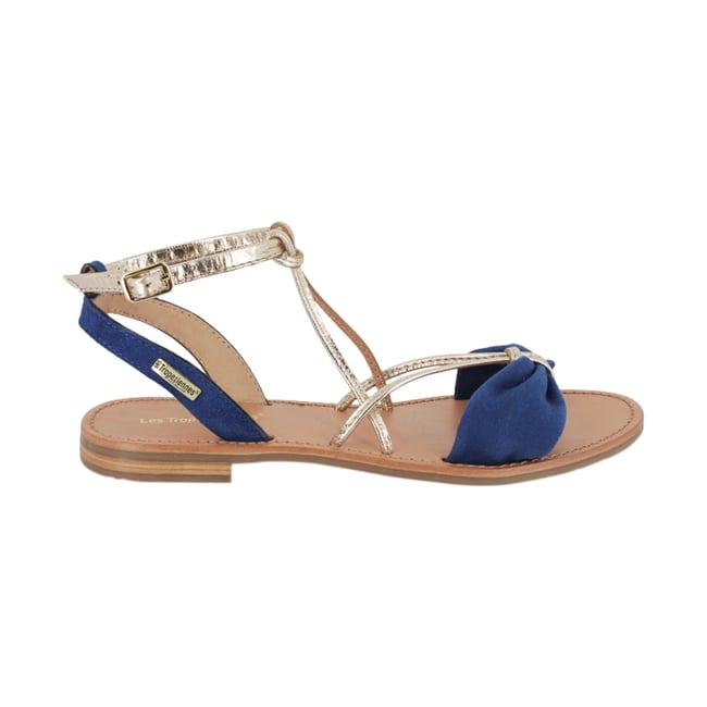 Sandales Cuir Les Tropeziennes Par M.belarbi Hiromak Suede bleu or <span itemprop=