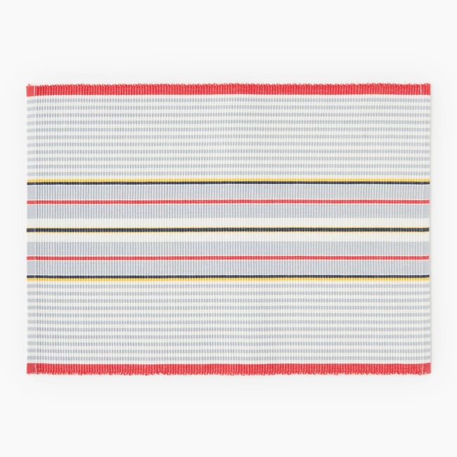 Set de table rectangulaire à rayures, 33x48cm, 100% coton riviera <span itemprop=