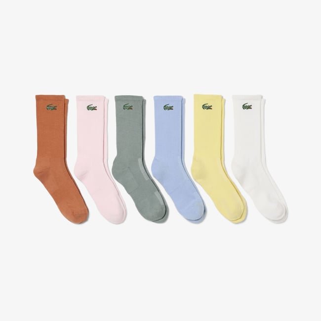 Confezione da 6 paia di calzini sportivi alti multicolore LACOSTE