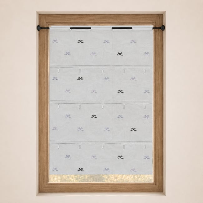 Modulable brodé à petits nœuds gris clair <span itemprop=