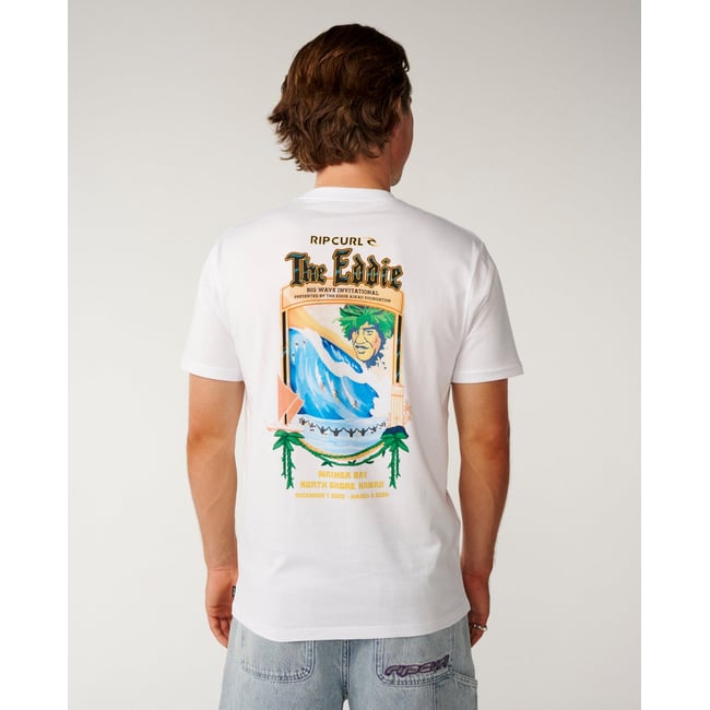 T-shirtEDDIE WOUL GO POSTER ART blanc <span itemprop=
