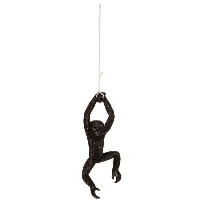 Statuette singe suspendu SAFARI Couleur noir <span itemprop=