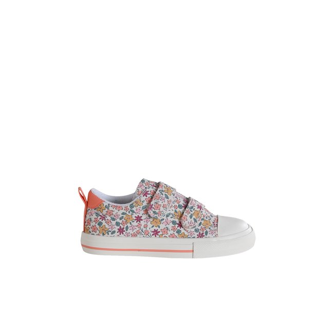 Baskets fleuries scratchées enfant collection maternelle rose imprimé <span itemprop=