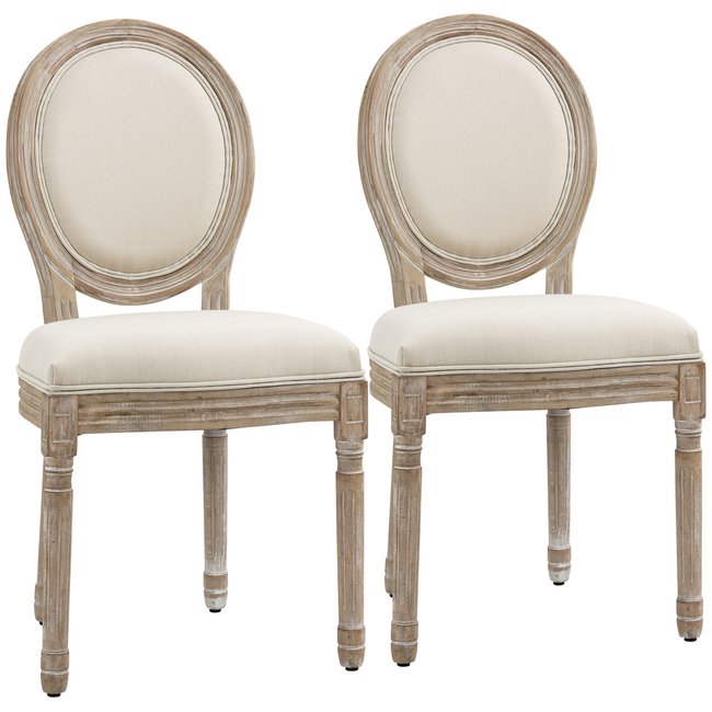 Chaise de salle à manger Bois de caoutchouc beige, bois clair <span itemprop=