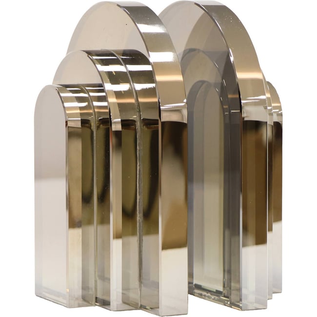 Serre-livres en cristal taillé Couleur gris fumé <span itemprop=