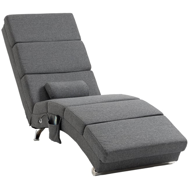 Fauteuil de massage inclinable Tissu effet Couleur gris foncé <span itemprop=