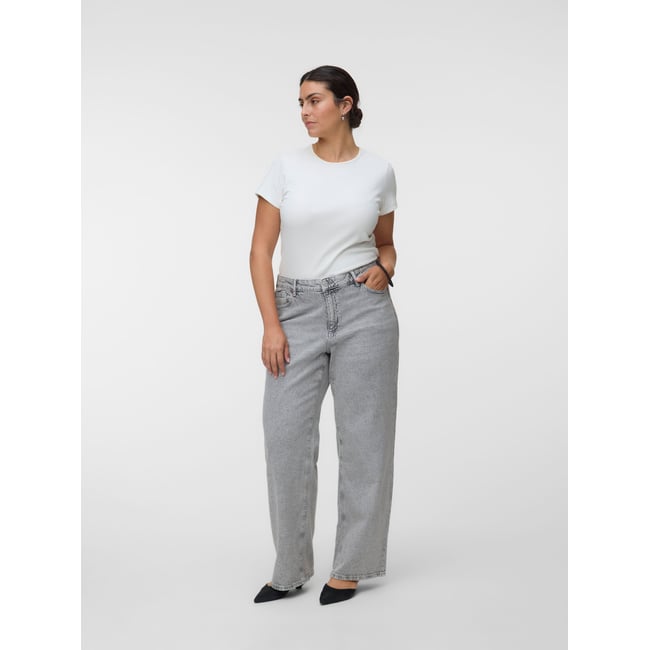 Jean À Coupe Large light grey denim <span itemprop=