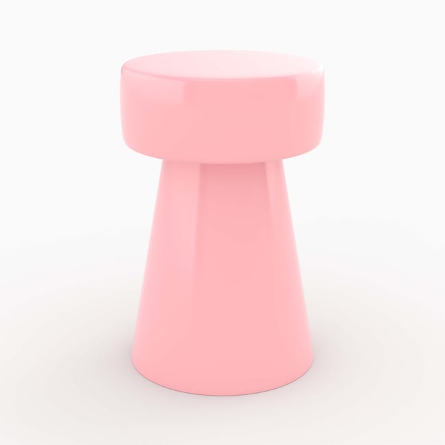 Table d'appoint ronde en métal D30 cm - ATHÉNA Couleur rose <span itemprop=