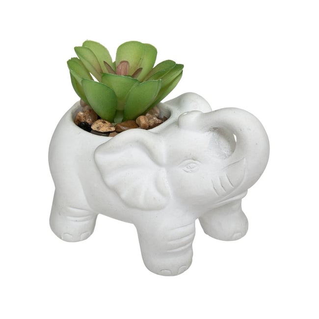 Plante artificielle en pot forme éléphant Couleur multicolore <span itemprop=