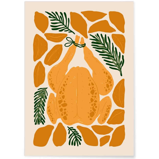 Affiche Poulet Rôti aux Herbes Couleur blanc <span itemprop=