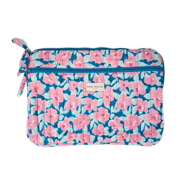 Pochette ordinateur imprimée Posy bleu posy opale <span itemprop=