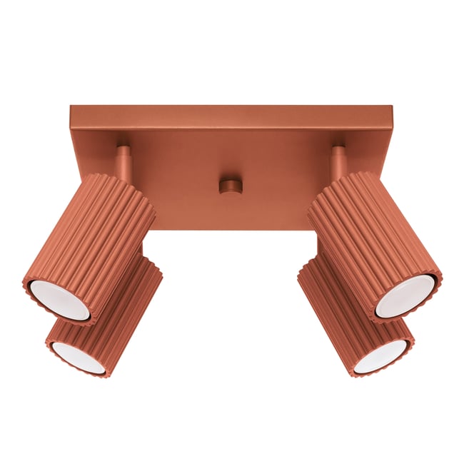 Plafonnier Aluminium Ocre Rouge GU10 4 Karbon Couleur rouge <span itemprop=