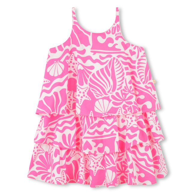 Robe à volants en viscose storm pink <span itemprop=