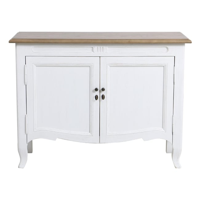 Buffet bas 2 portes - MANOIR Couleur blanc <span itemprop=